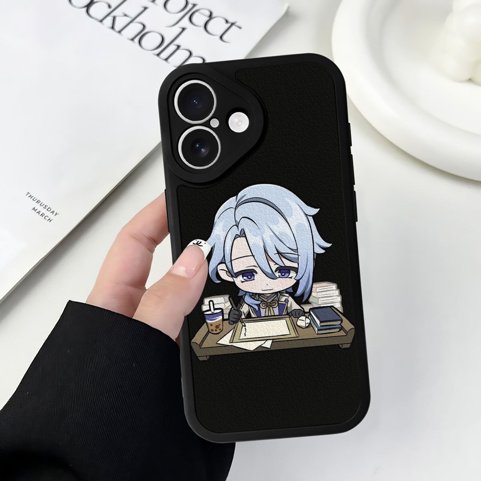 げんし神 神里綾人 かみさとあやと genshin Kamisato Ayato 【iPhone 16シリーズ対応】シリコンスマホケース（レザー調） 材質：シリコン